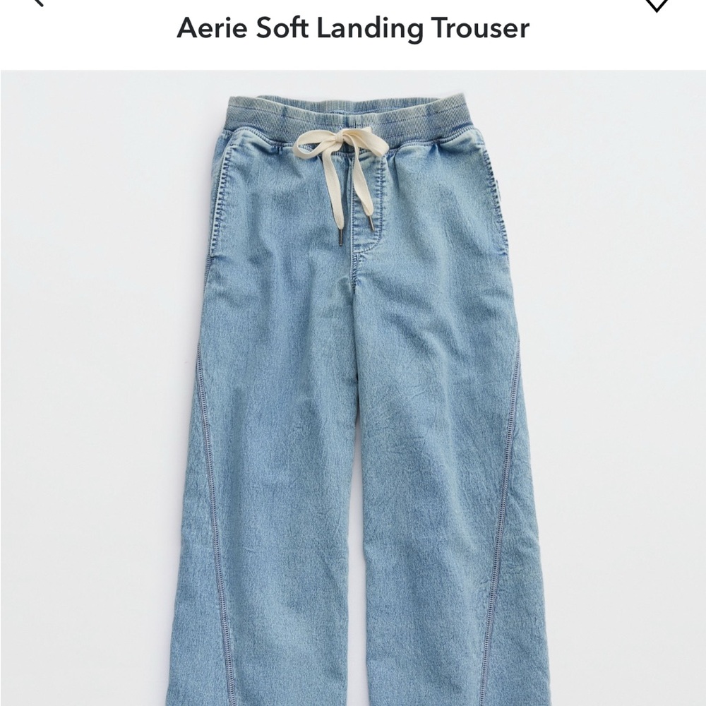 Aerie Soft Landing Light Blue Wide Leg Jeans, XXL